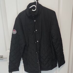 Roots black quilted jacket with Standing Collar - NEW